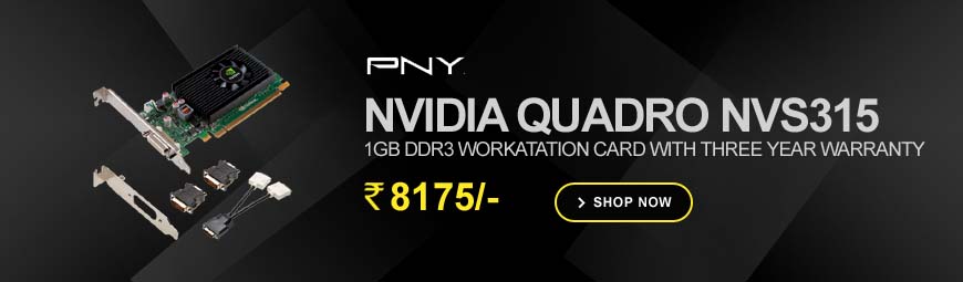 PNY Nvidia Quadro NVS315 1GB DDR3 Workatation Nvdia Graphis Card (VCNVS315DVI